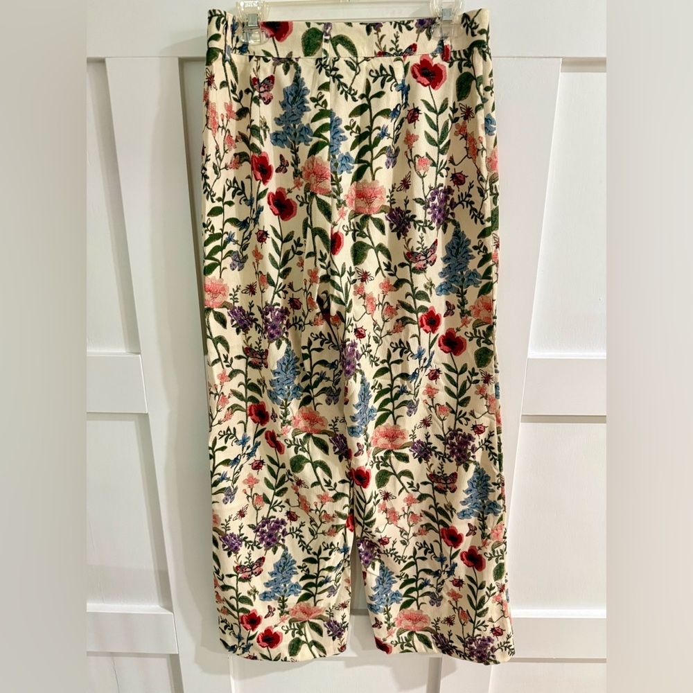 Floral Wide-Leg Pants - Cream Multi - Picture 6 of 6